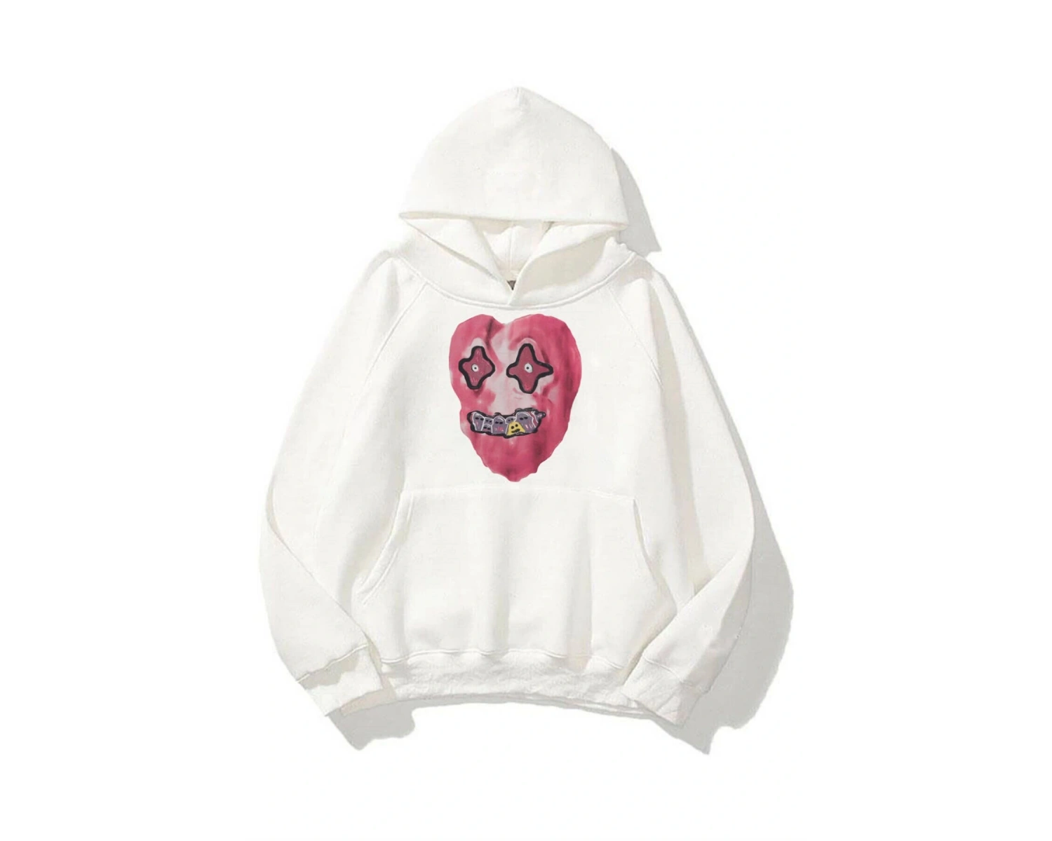 Kalp Unisex Sweatshirt Hoodie Beyaz