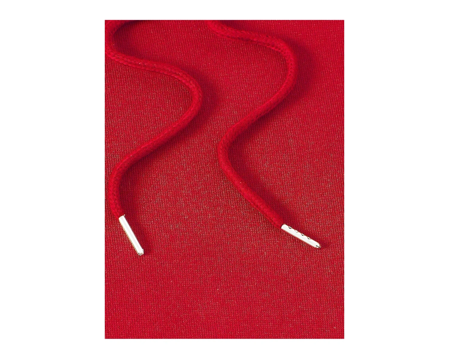 Kanguru Cepli İpli Kapşonlu Kırmızı