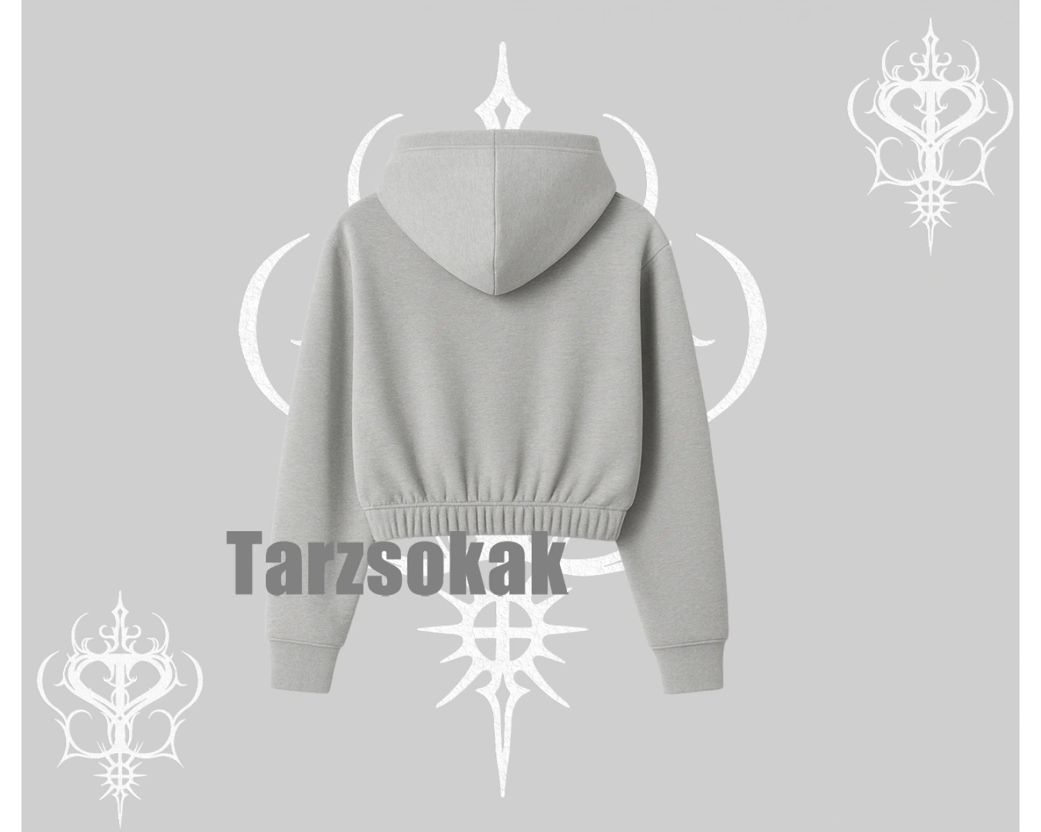 Kapşonlu Crop Sweatshirt Heroic Anime Girl Japon Stil Grafik Baskılı