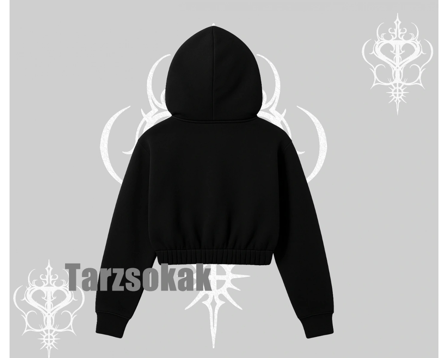 Kapşonlu Crop Sweatshirt Stay Wild Rock Spirit Urban Riot