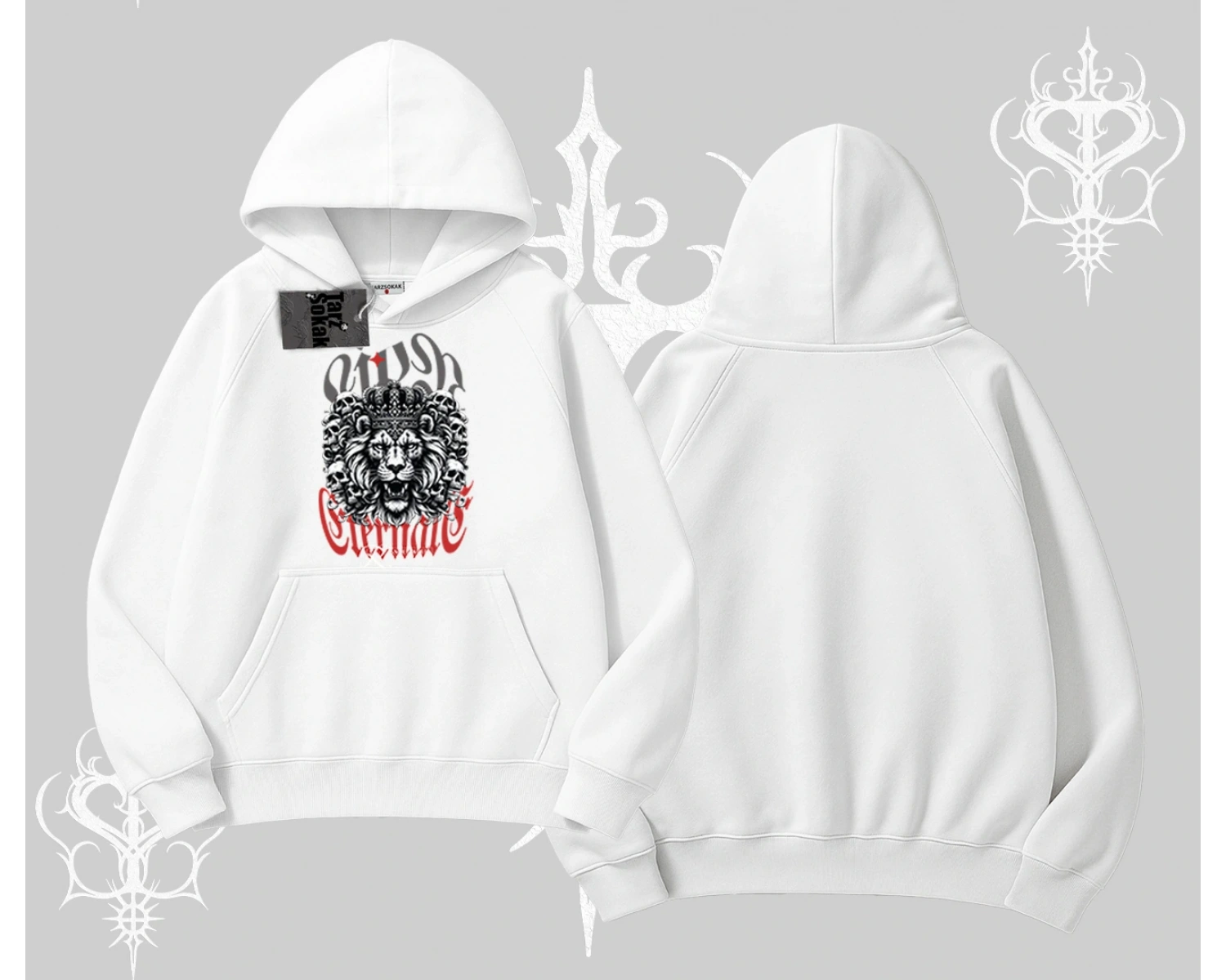 Kapşonlu Sweatshirt Crowned Lion Rock Authority Myth