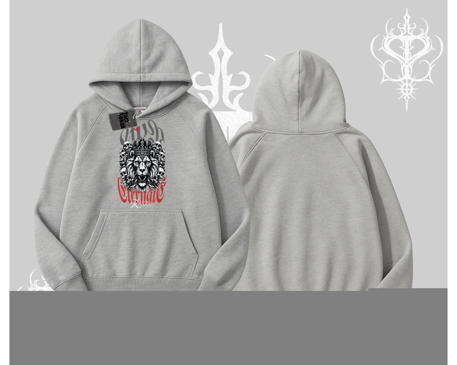 Kapşonlu Sweatshirt Crowned Lion Rock Authority Myth