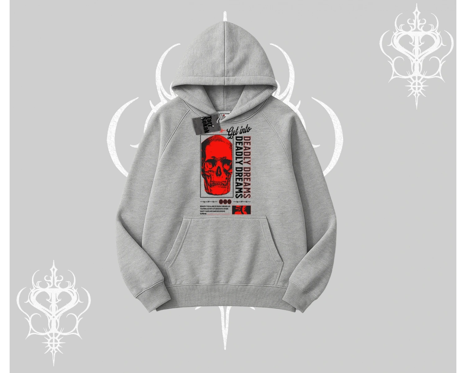 Kapşonlu Sweatshirt Deadly Dreams Skull Redcore Street Manifest