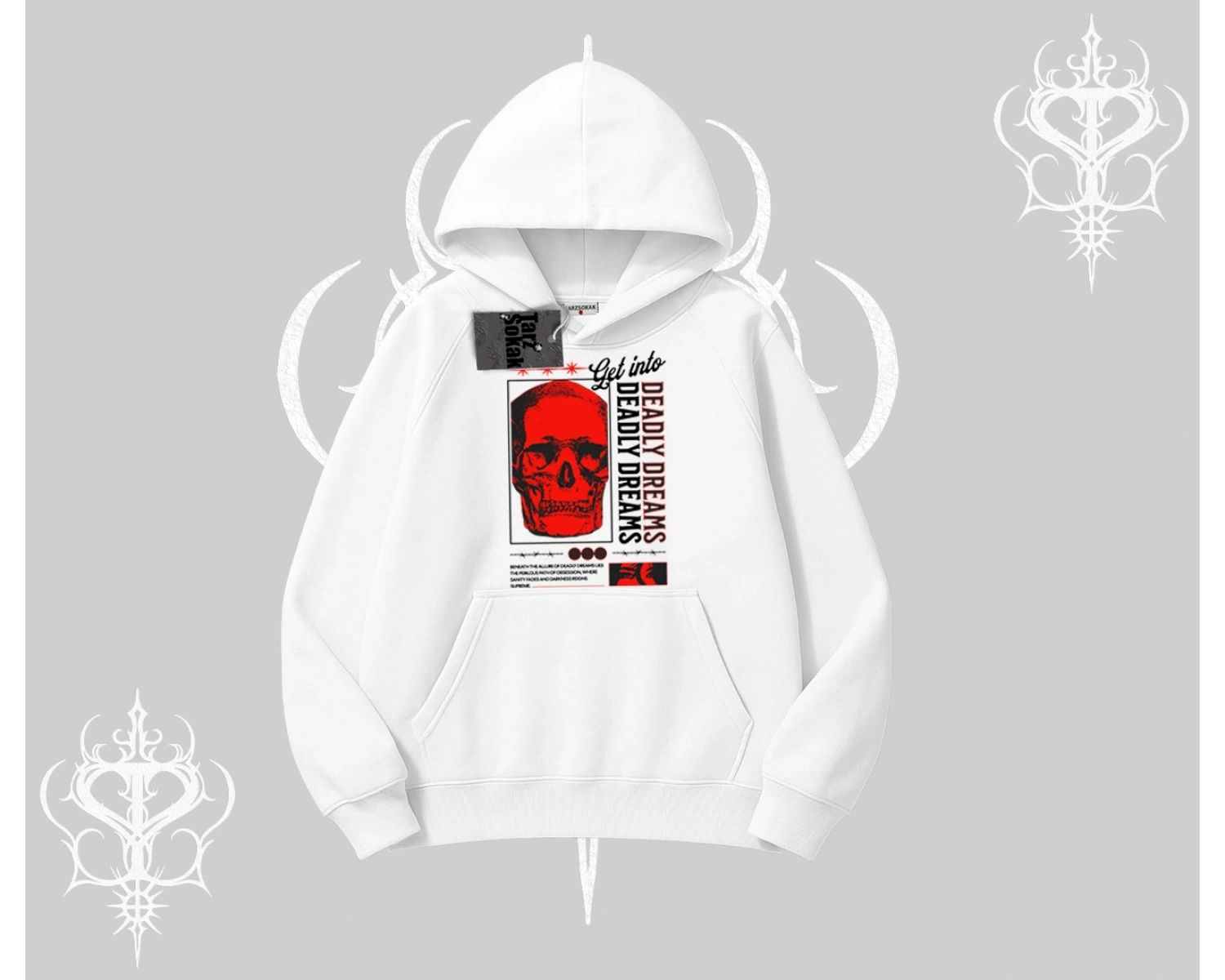 Kapşonlu Sweatshirt Deadly Dreams Skull Redcore Street Manifest