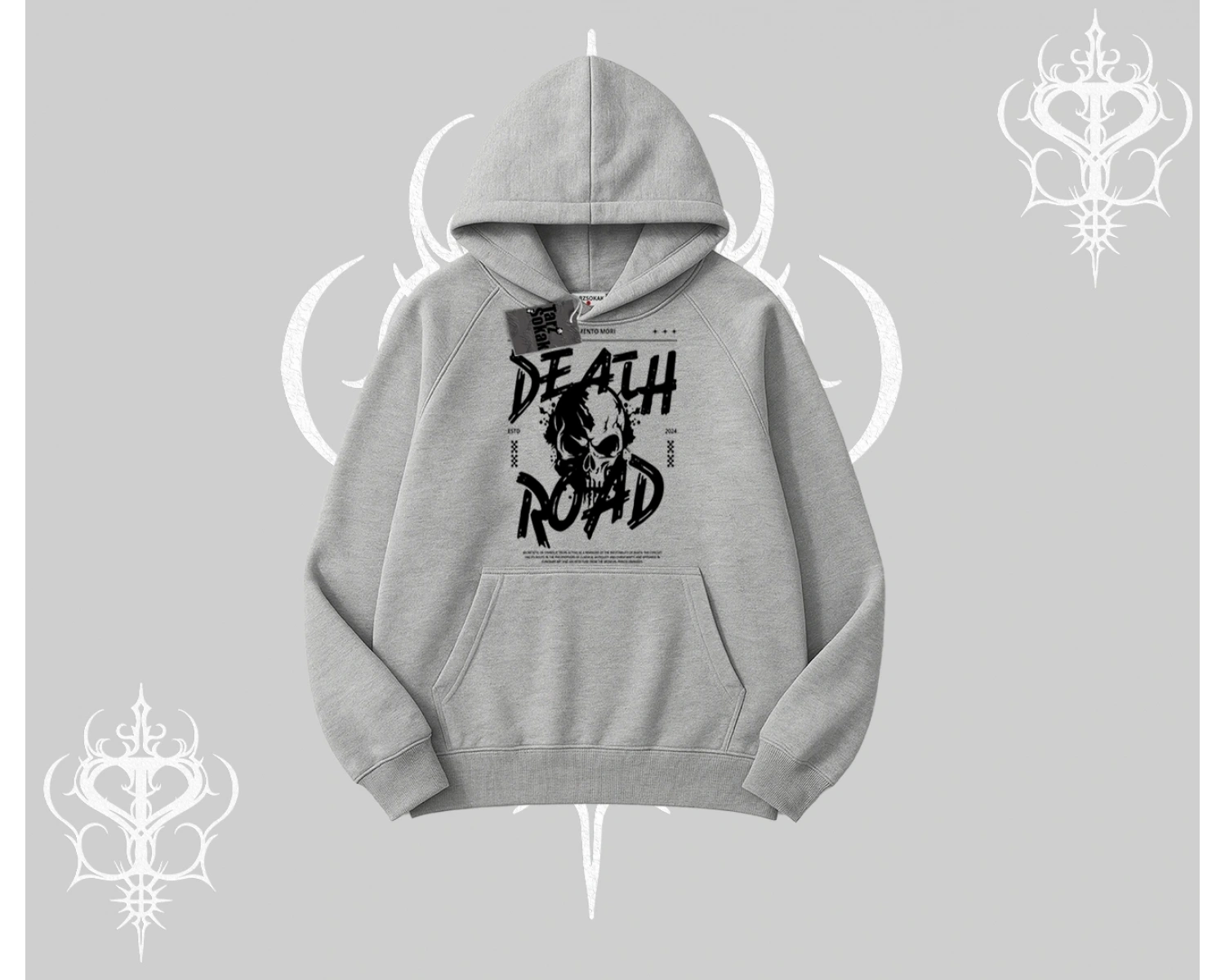 Kapşonlu Sweatshirt Death Road Memento Mori Street Manifest