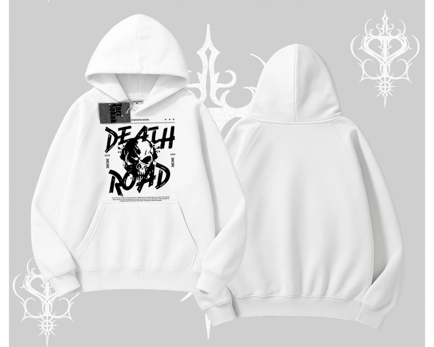 Kapşonlu Sweatshirt Death Road Memento Mori Street Manifest