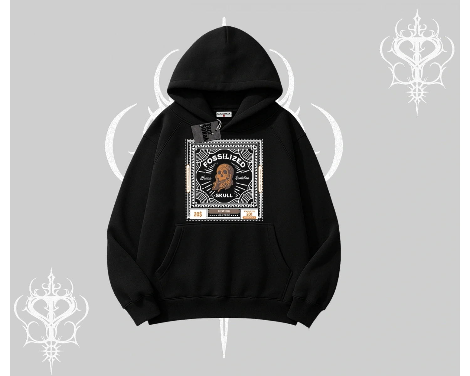 Kapşonlu Sweatshirt Fossilized Skull Underground Archive