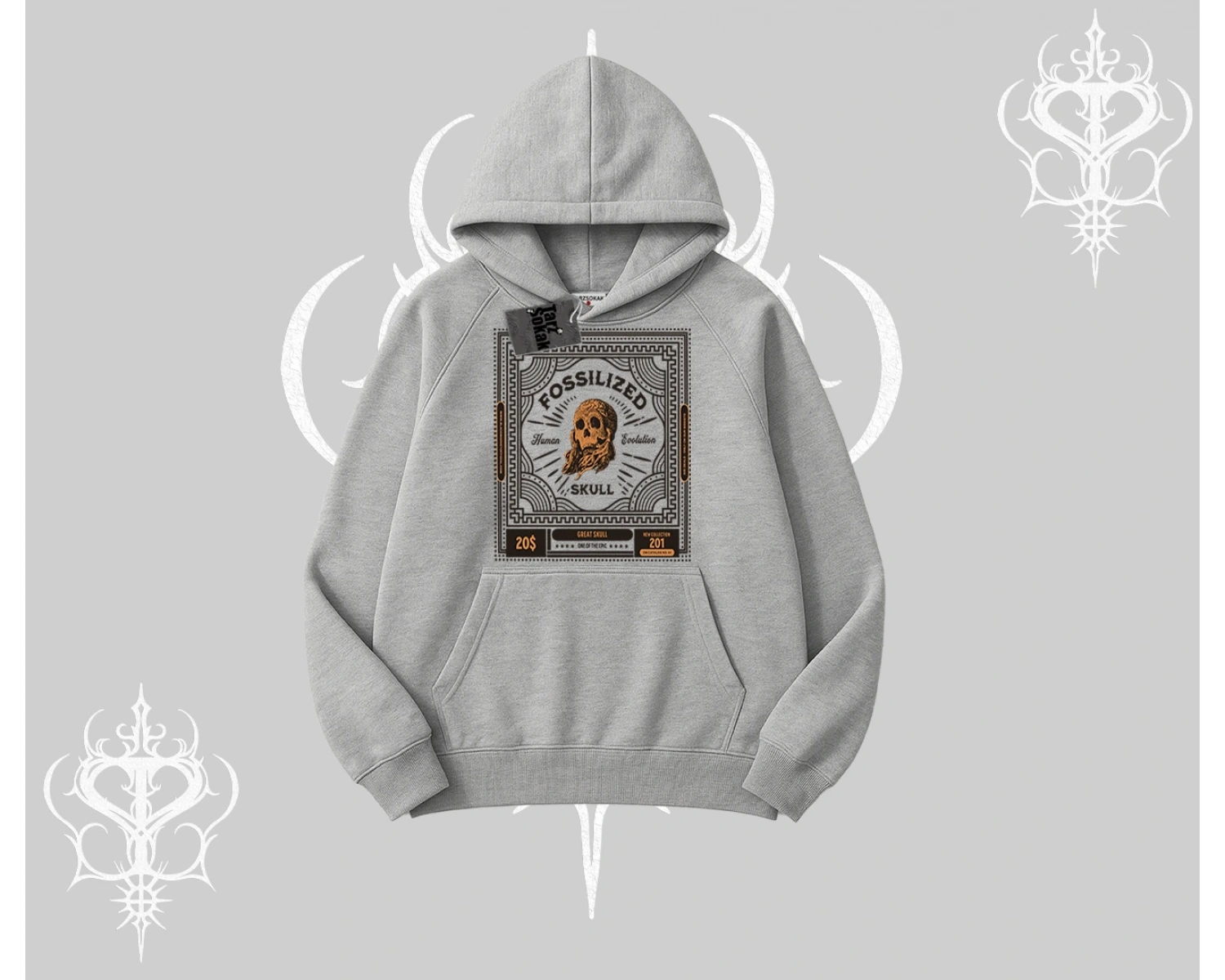 Kapşonlu Sweatshirt Fossilized Skull Underground Archive