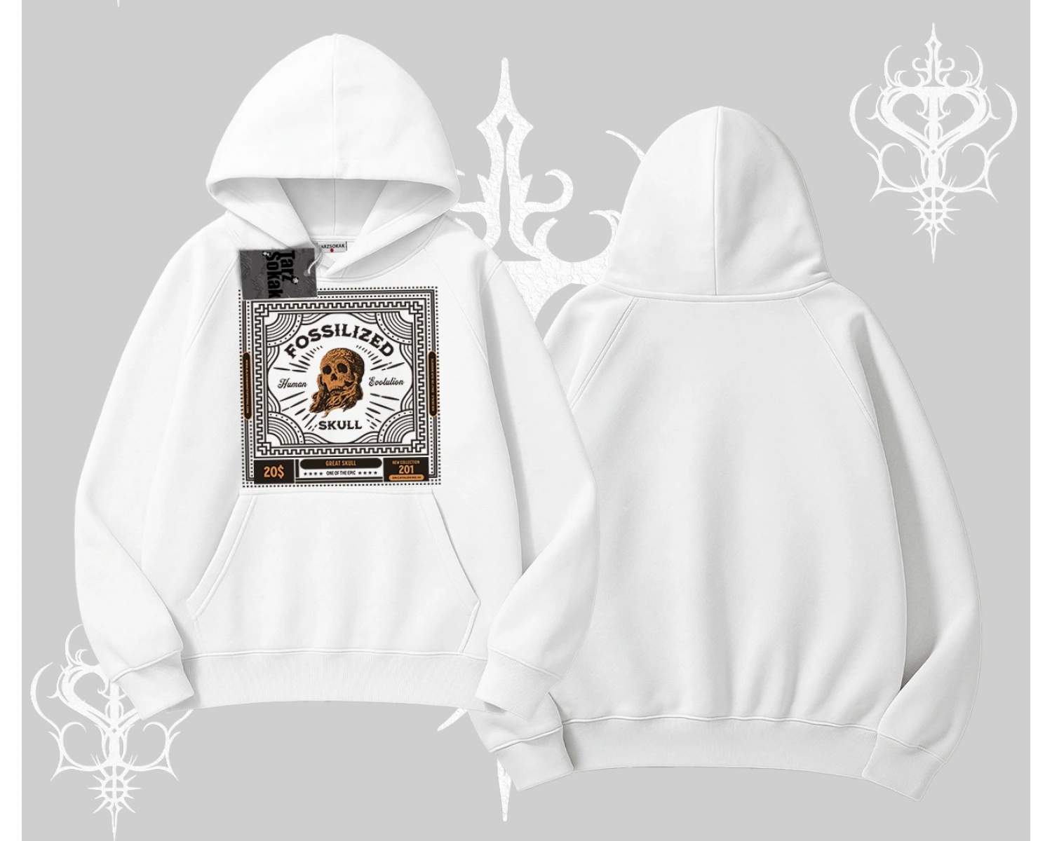 Kapşonlu Sweatshirt Fossilized Skull Underground Archive