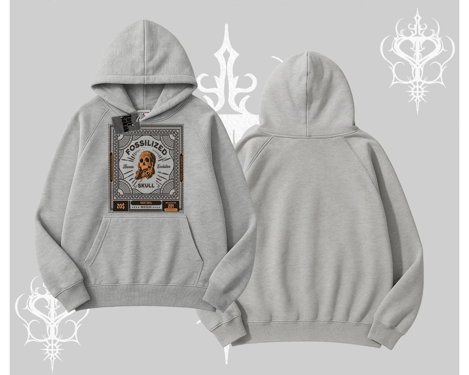 Kapşonlu Sweatshirt Fossilized Skull Underground Archive