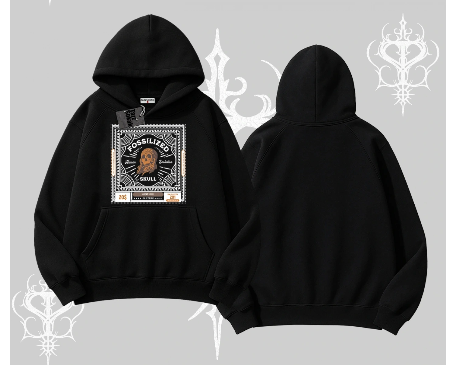 Kapşonlu Sweatshirt Fossilized Skull Underground Archive