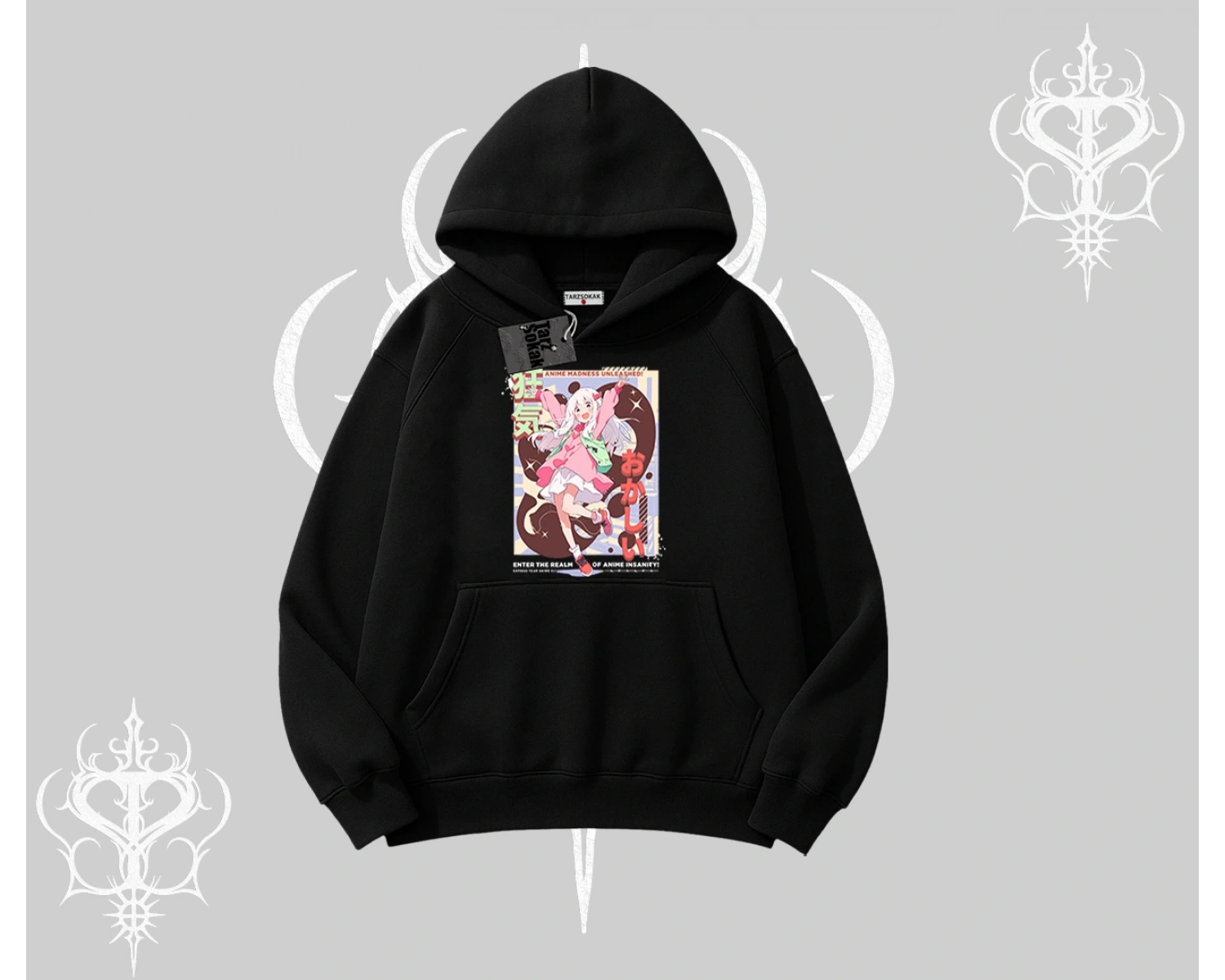 Kapşonlu Sweatshirt Madness Unleashed Anime Girl Baskılı