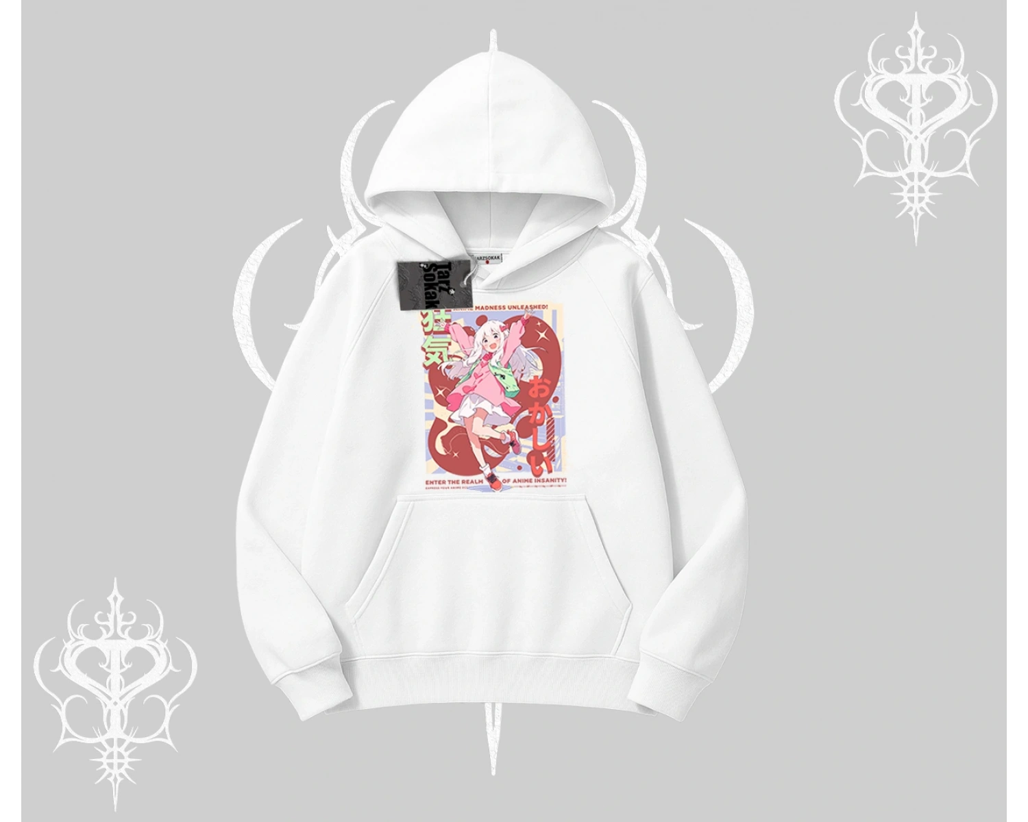 Kapşonlu Sweatshirt Madness Unleashed Anime Girl Baskılı