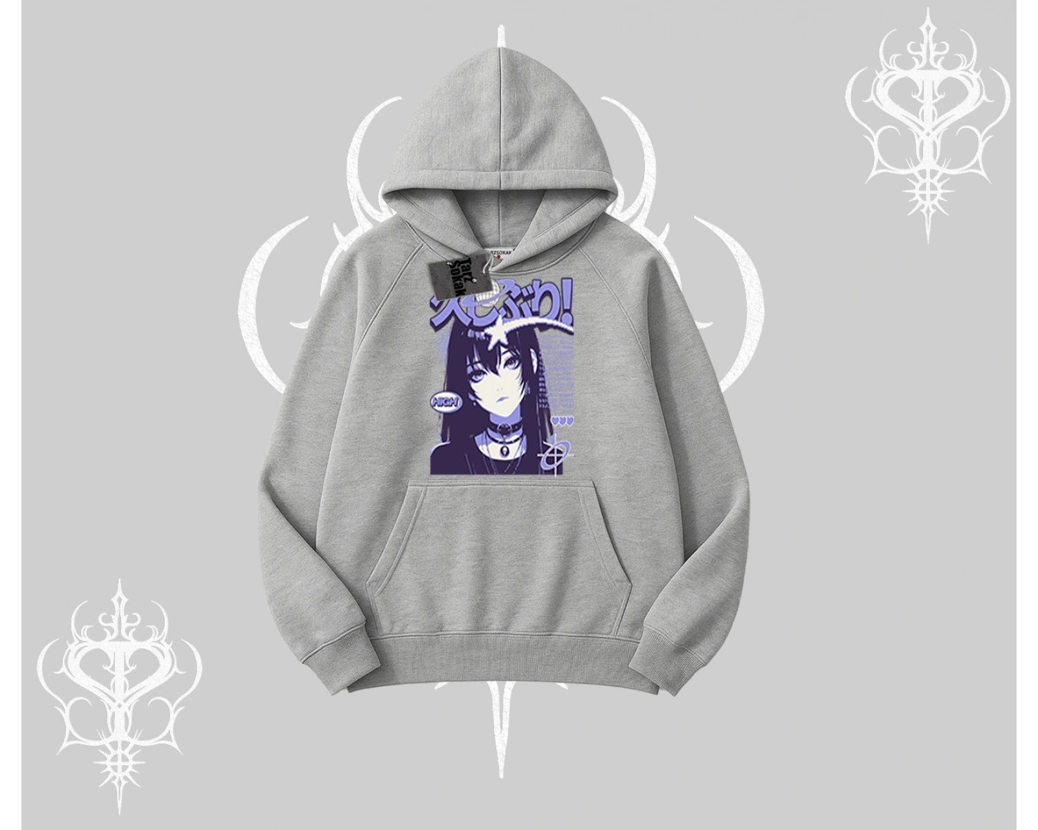 Kapşonlu Sweatshirt Neo Tokyo Girl Y2K Street Anime Aesthetic