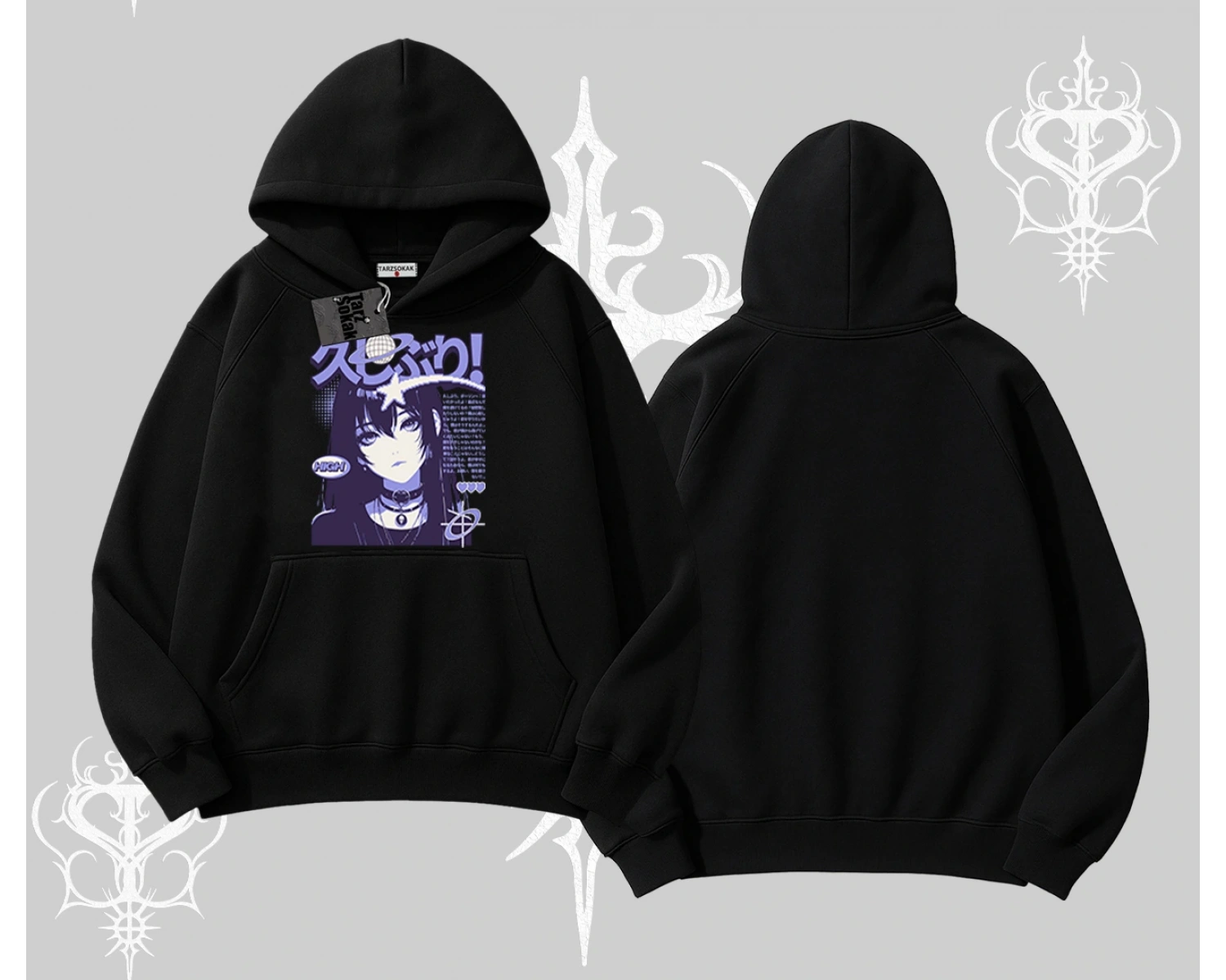 Kapşonlu Sweatshirt Neo Tokyo Girl Y2K Street Anime Aesthetic
