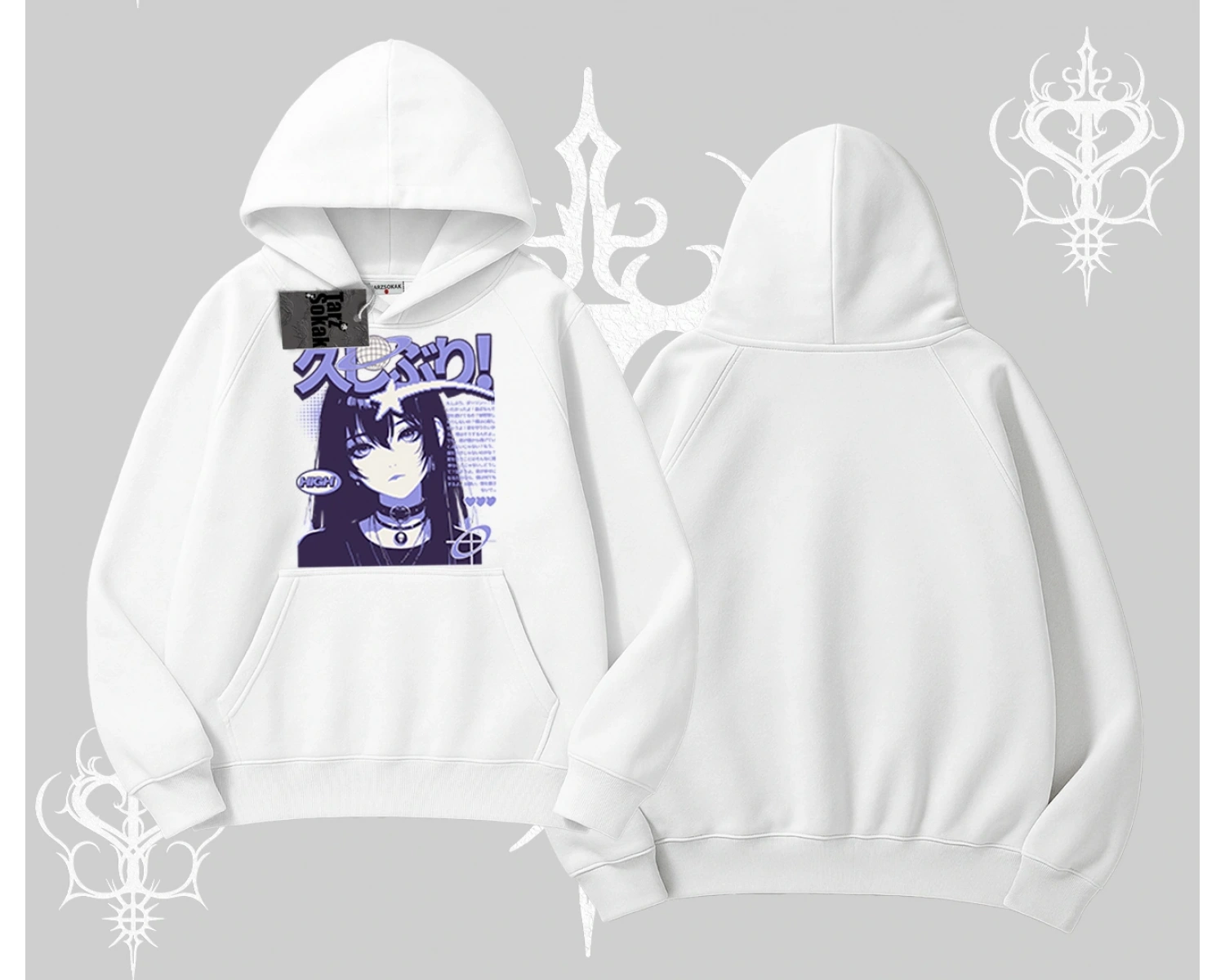 Kapşonlu Sweatshirt Neo Tokyo Girl Y2K Street Anime Aesthetic