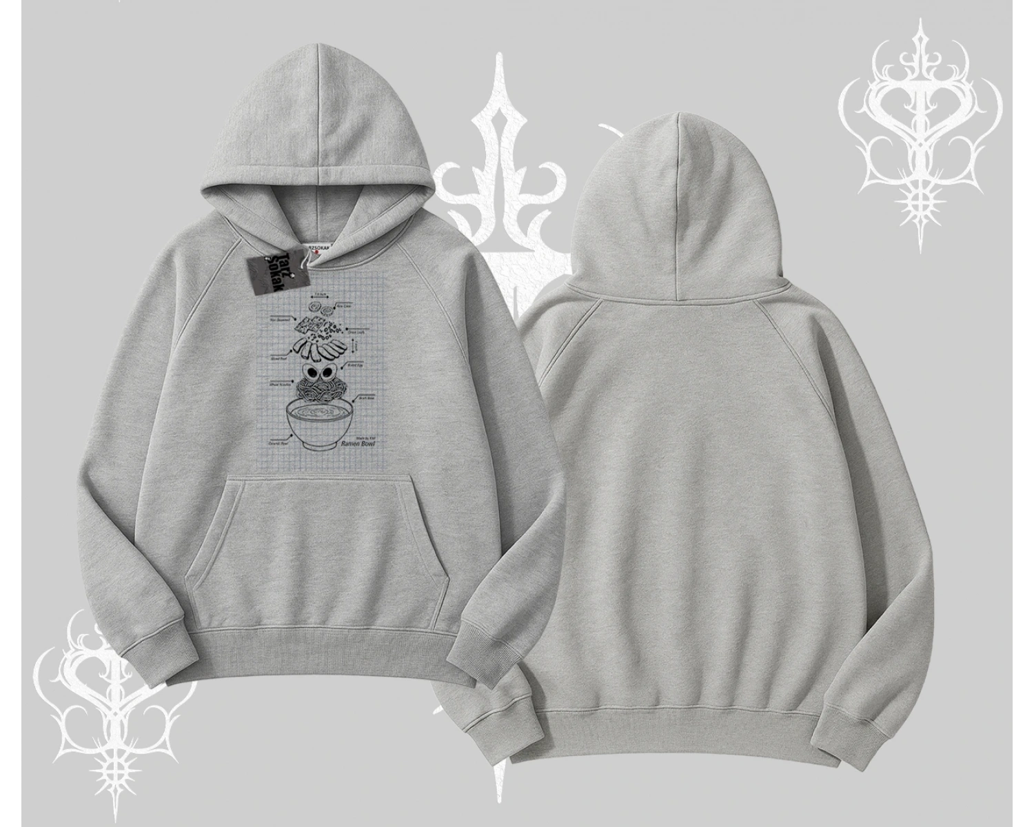 Kapşonlu Sweatshirt Noodle Theory Hand Drawn Concept