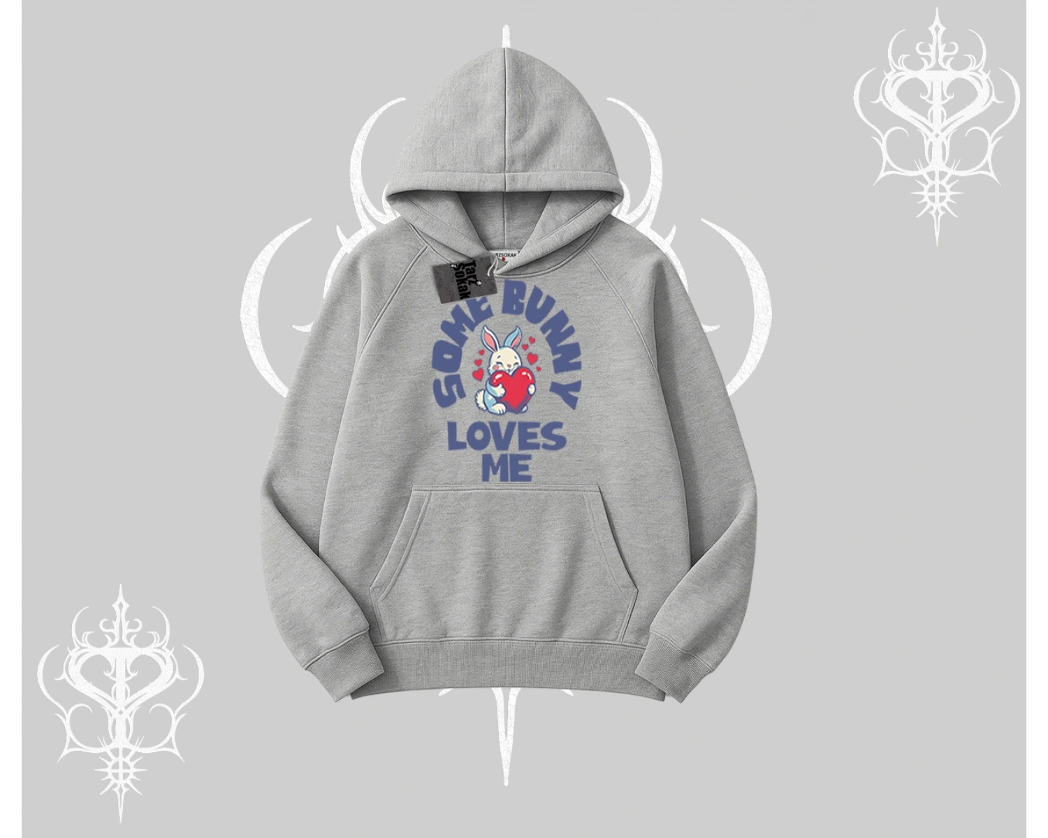 Kapşonlu Sweatshirt Sevimli Tavşan Some Bunny Loves Me Baskılı