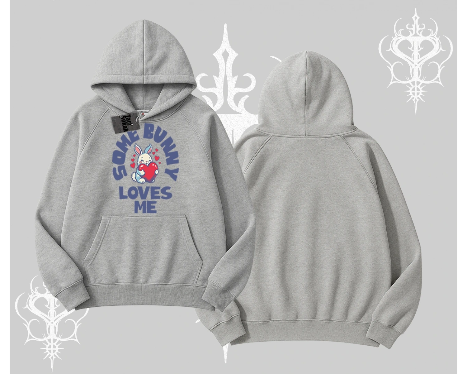 Kapşonlu Sweatshirt Sevimli Tavşan Some Bunny Loves Me Baskılı