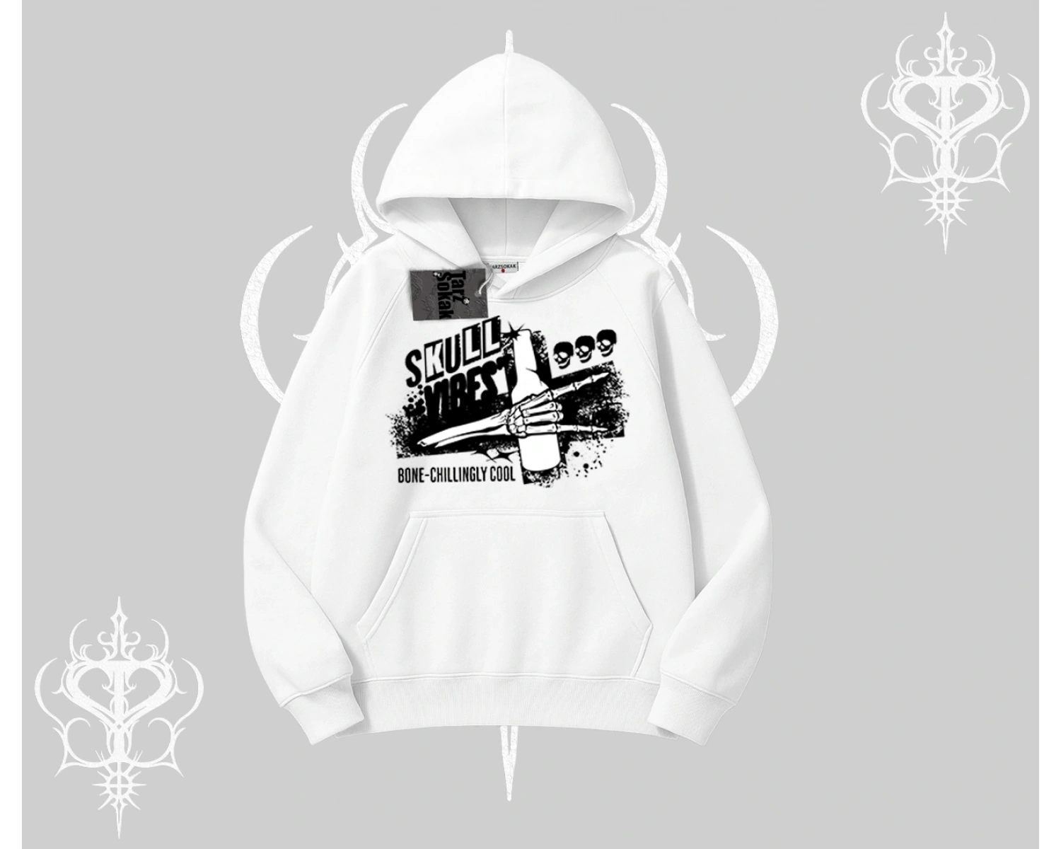 Kapşonlu Sweatshirt Skull Impact Bone Chilling Street Icon