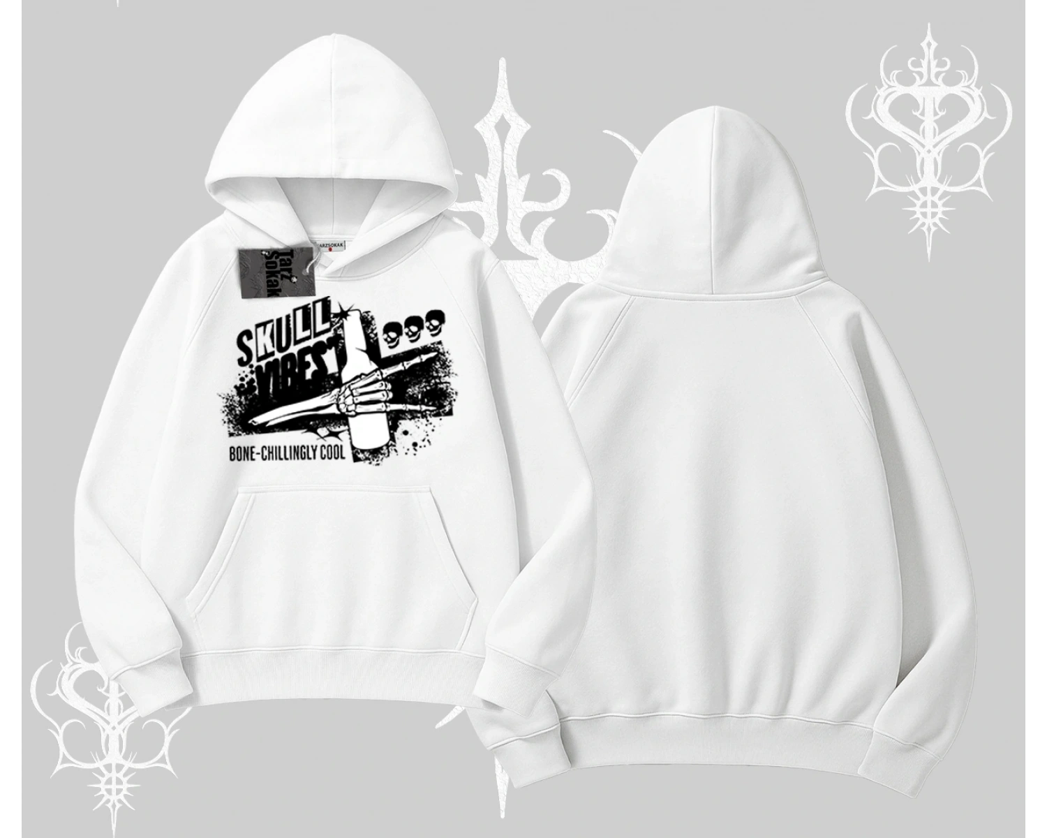 Kapşonlu Sweatshirt Skull Impact Bone Chilling Street Icon