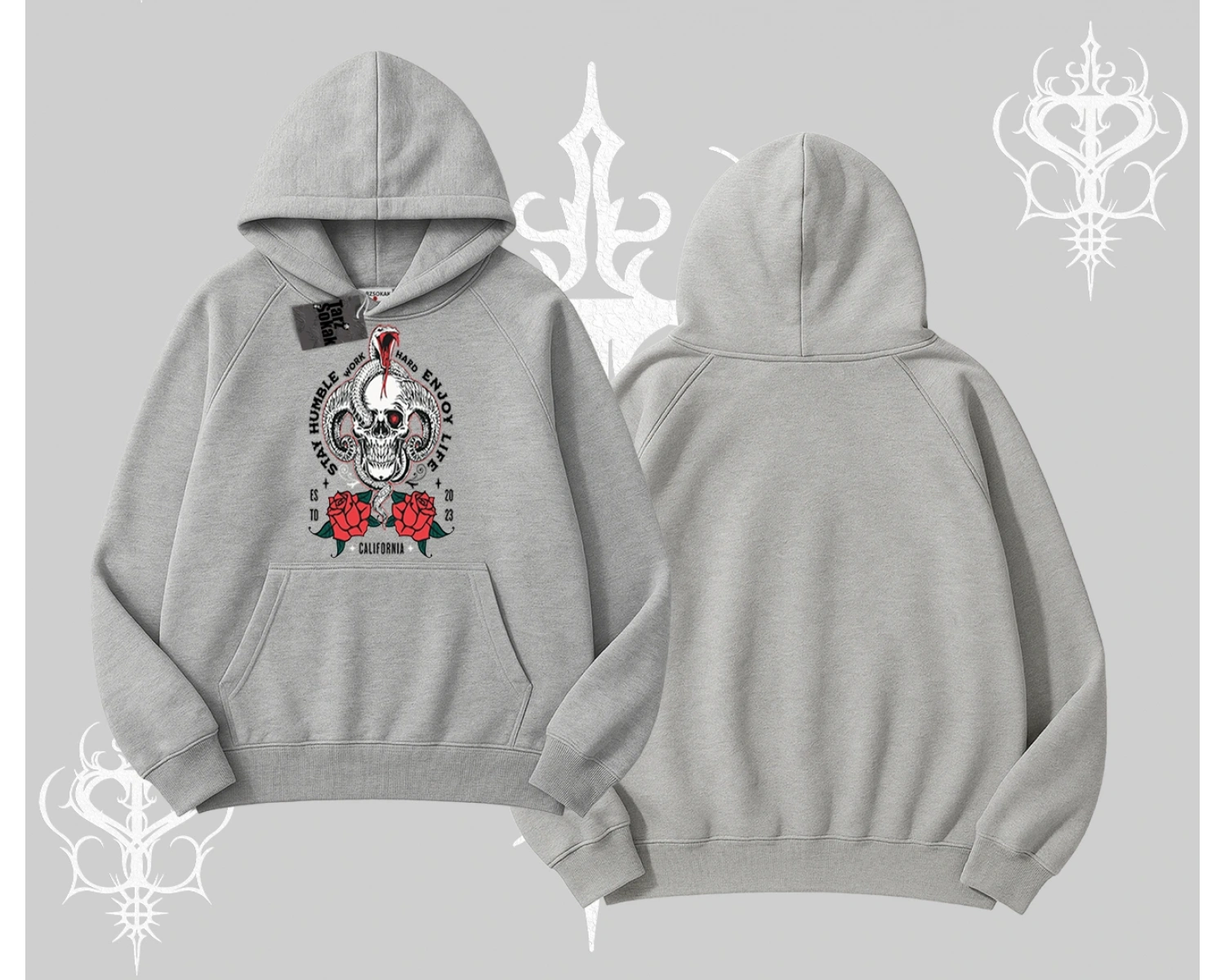 Kapşonlu Sweatshirt Stay Humble Work Hard Enjoy Life