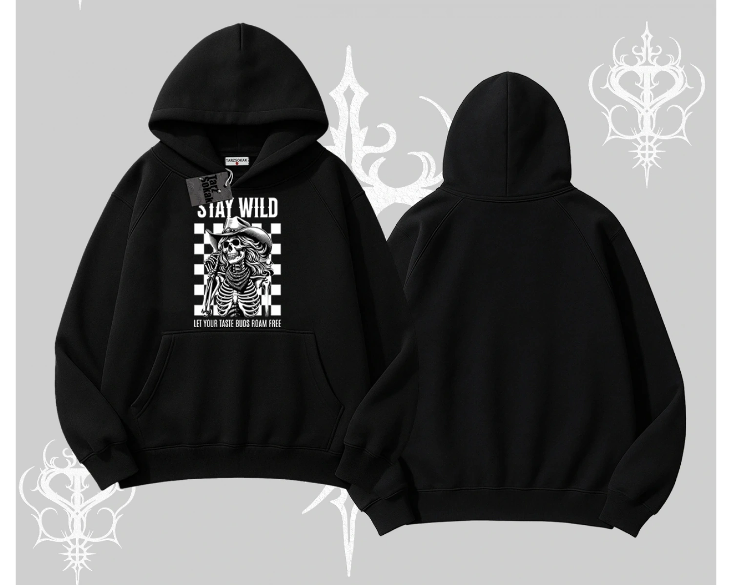 Kapşonlu Sweatshirt Stay Wild Rock Spirit Urban Riot