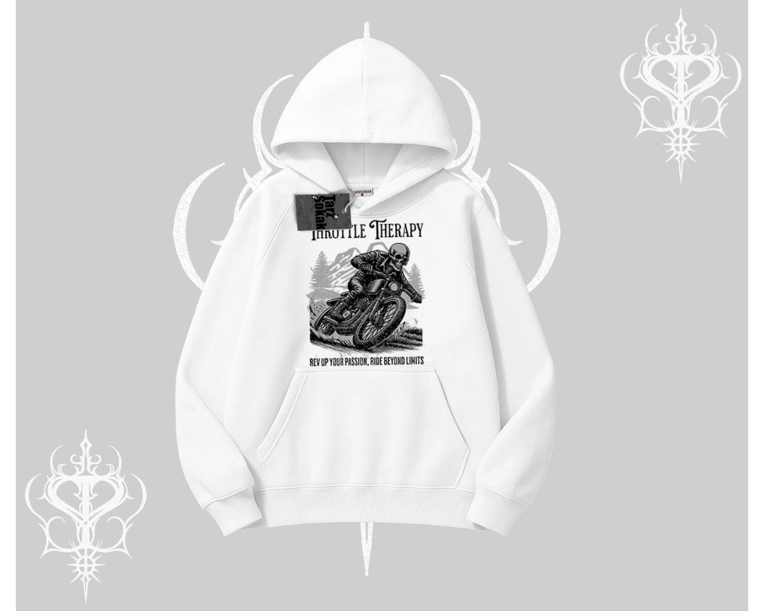 Kapşonlu Sweatshirt Throttle Therapy No Brakes Just Freedom