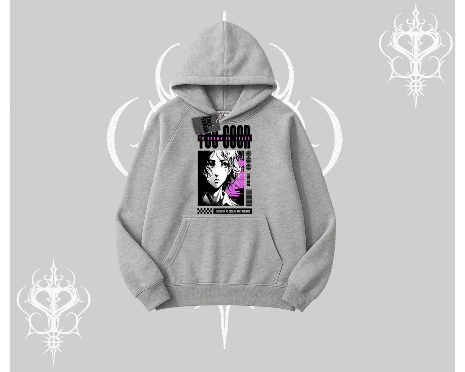 Kapşonlu Sweatshirt Too Good Anime Girl Grafik Baskılı