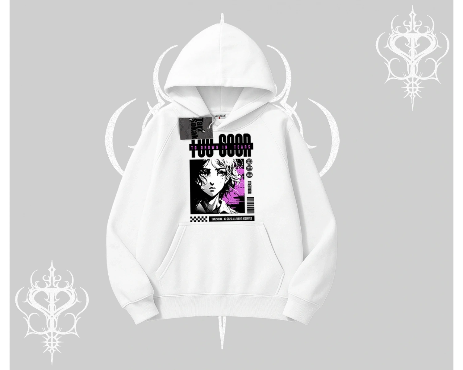 Kapşonlu Sweatshirt Too Good Anime Girl Grafik Baskılı