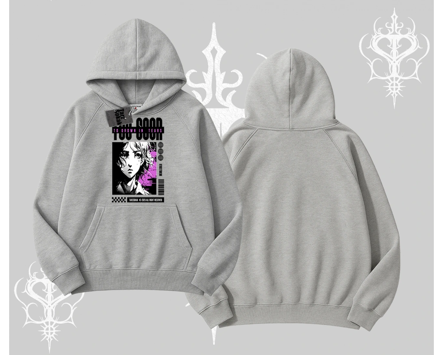 Kapşonlu Sweatshirt Too Good Anime Girl Grafik Baskılı