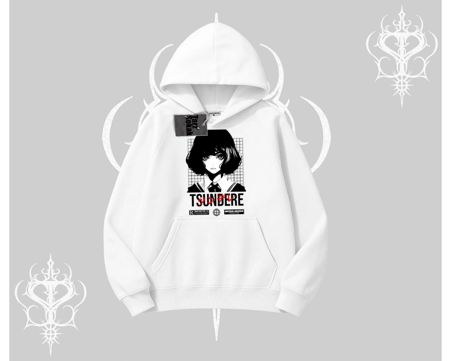 Kapşonlu Sweatshirt Tsundere Anime Japanese Style Baskılı