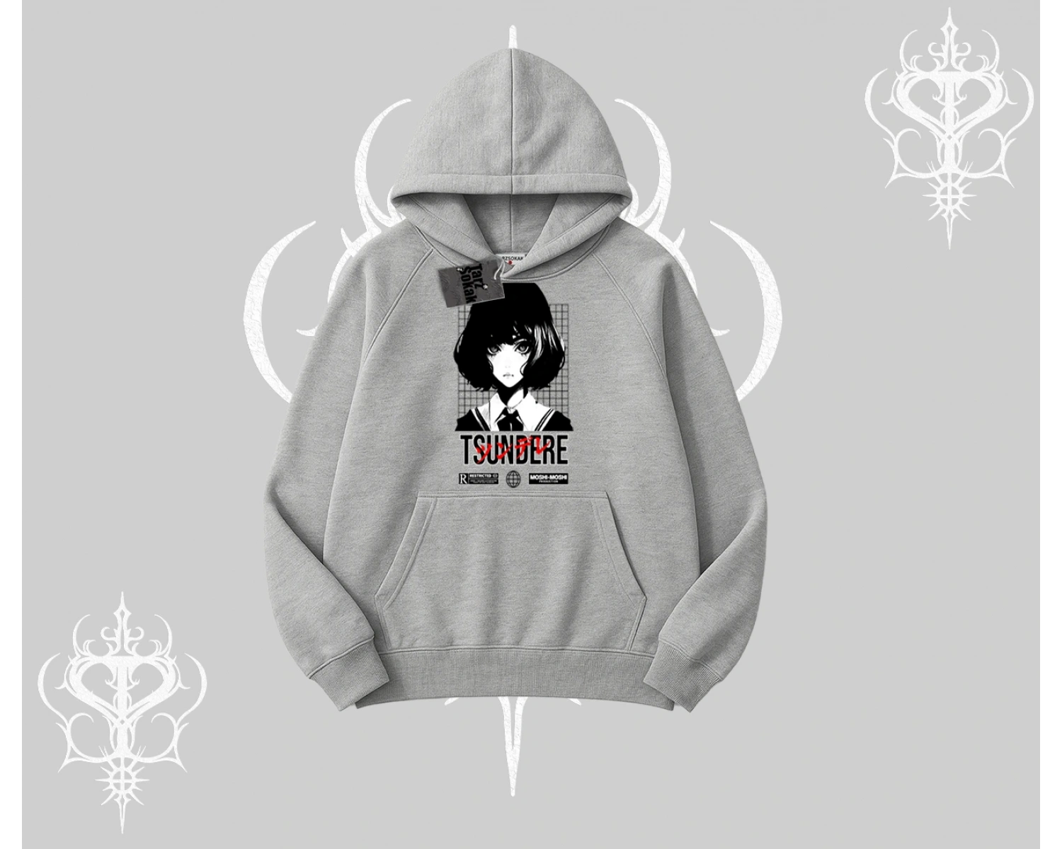 Kapşonlu Sweatshirt Tsundere Anime Japanese Style Baskılı