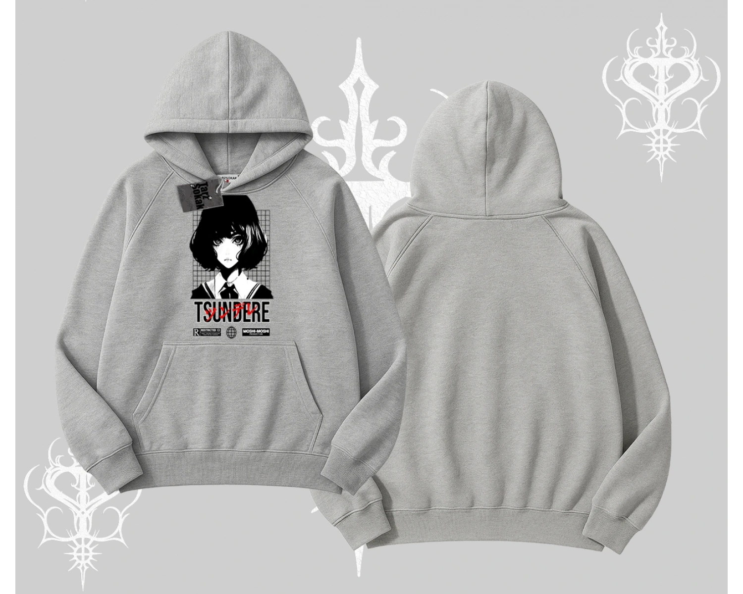 Kapşonlu Sweatshirt Tsundere Anime Japanese Style Baskılı