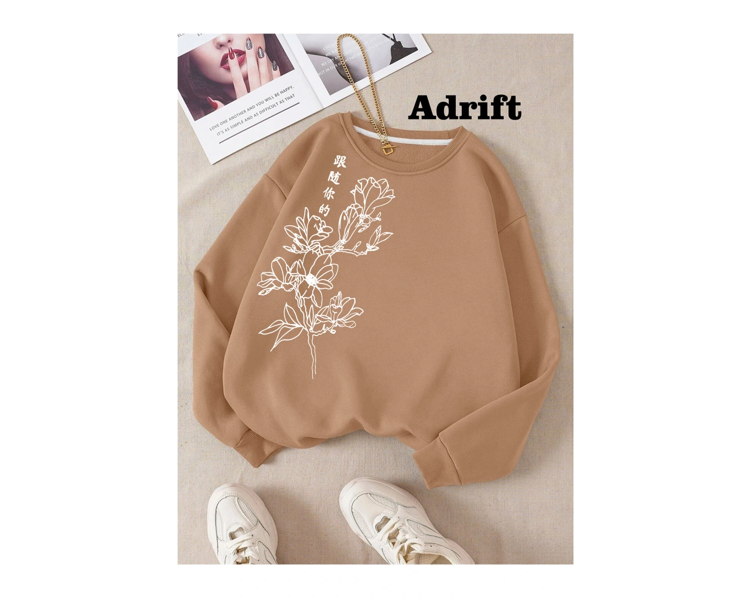 Karahindiba Köstebek Sokak Trend Tasarım Harajuku/Gotik Bej