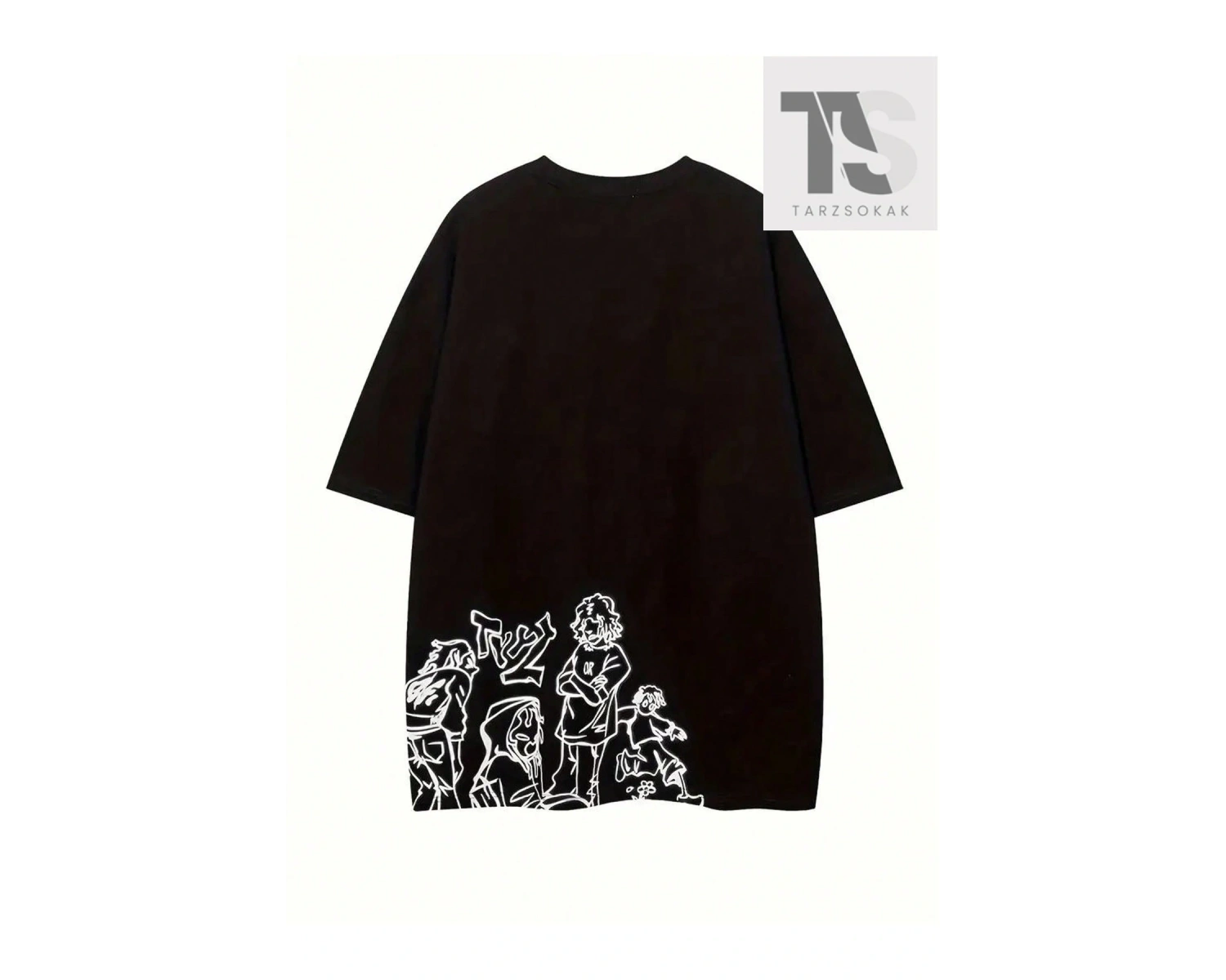 Karakter Tasarımlı Alfabe Baskılı Kadın Tişört