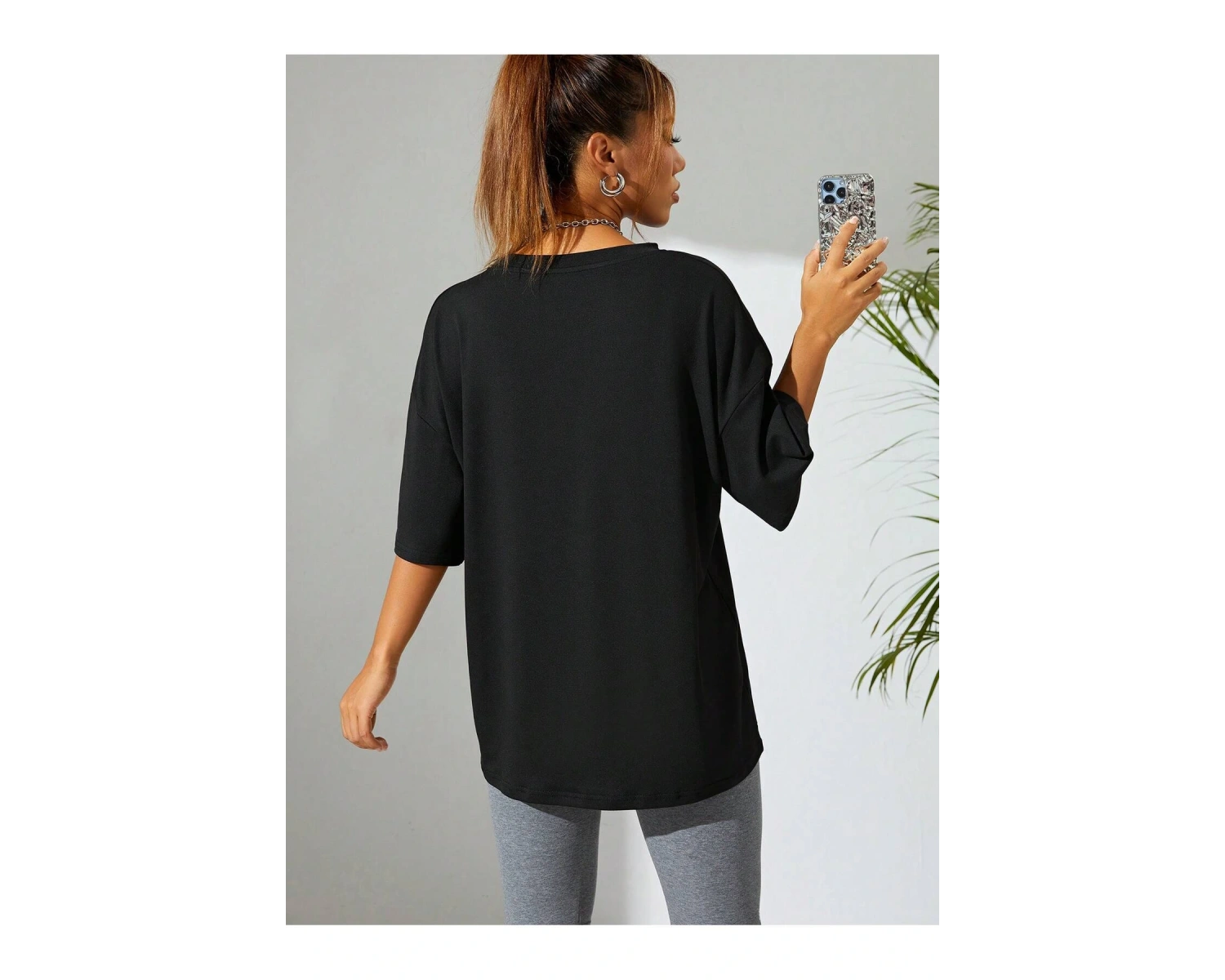 Karikatür Grafik Damla Omuz Tişörtü