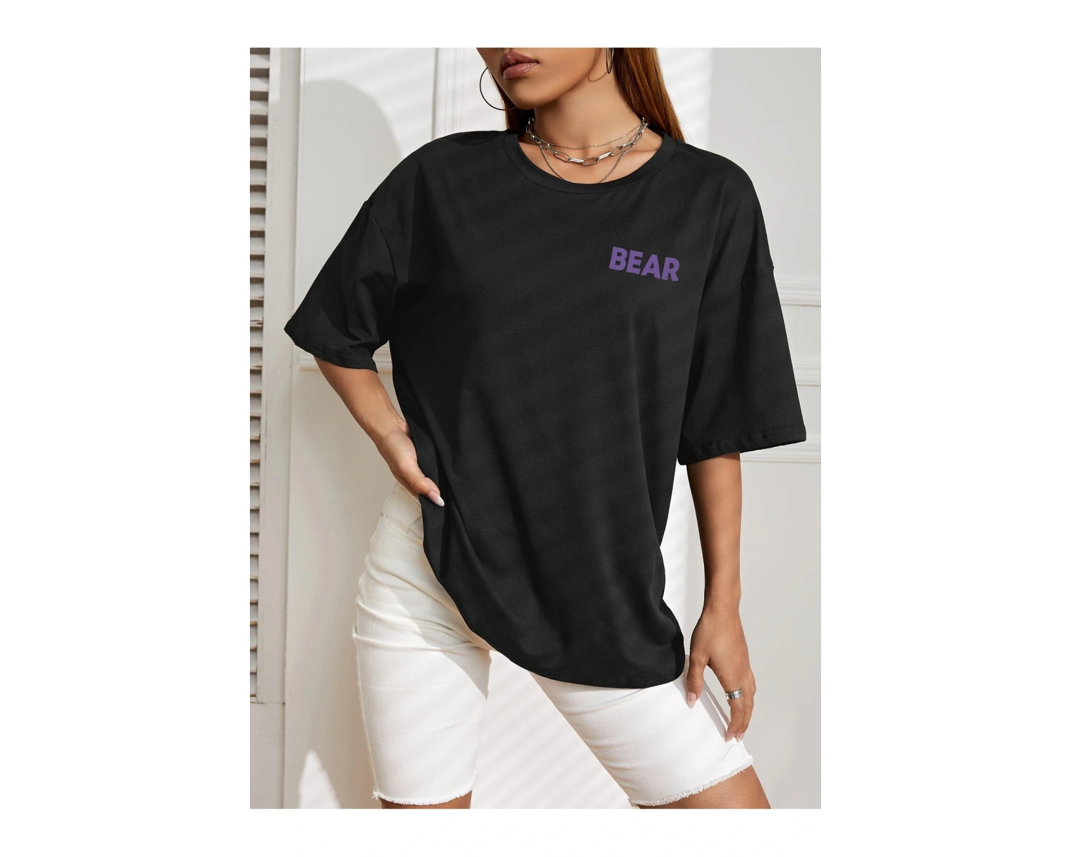 Karikatür ve Grafik tasarım Oversize T-shirt Cartoon/Letter serisi kod17