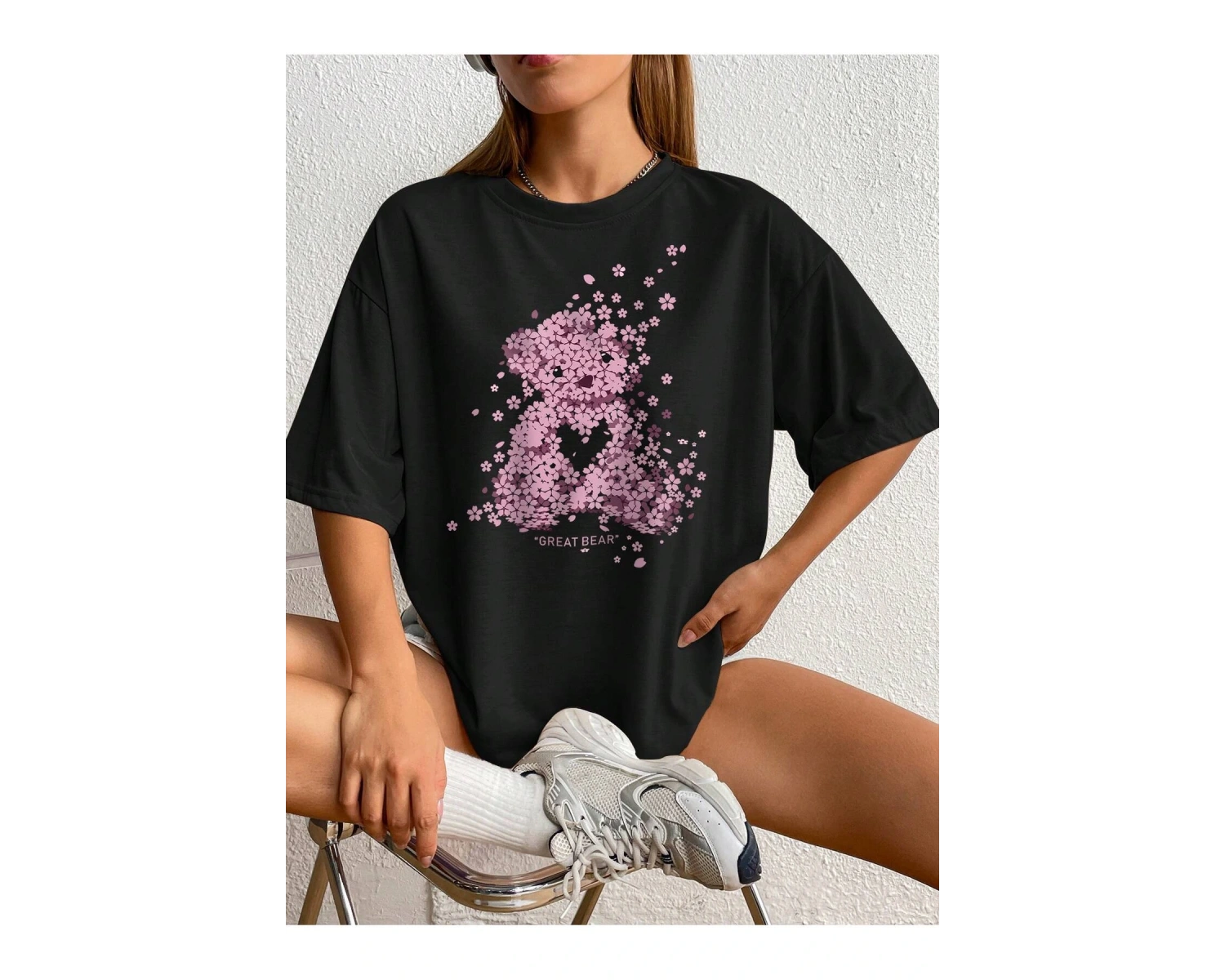 Karikatür ve Grafik tasarım Oversize T-shirt Cartoon/Letter serisi kod191