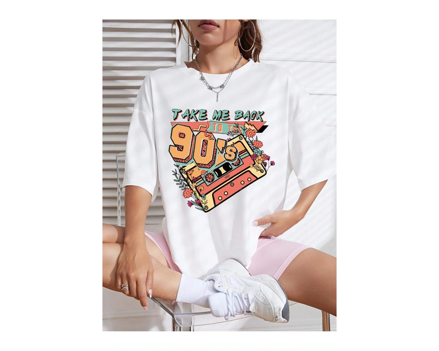 Karikatür ve Grafik tasarım Oversize T-shirt Cartoon/Letter serisi kod21