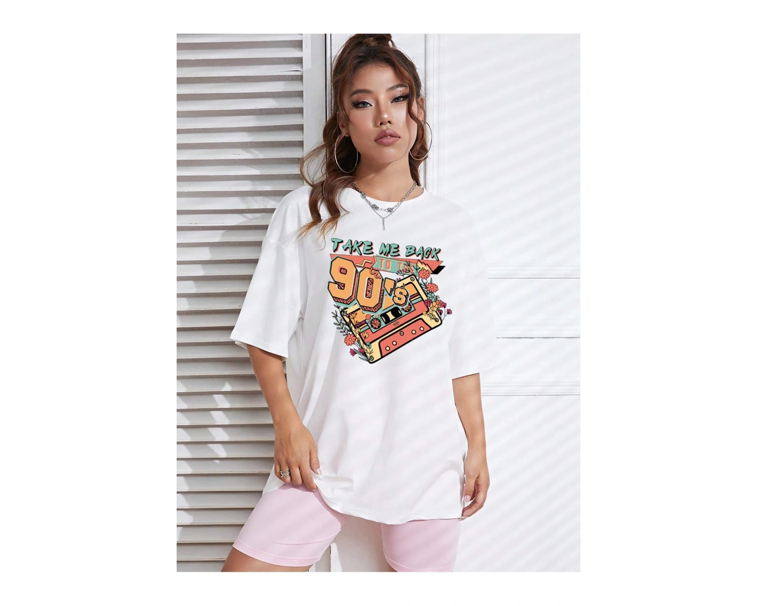 Karikatür ve Grafik tasarım Oversize T-shirt Cartoon/Letter serisi kod21