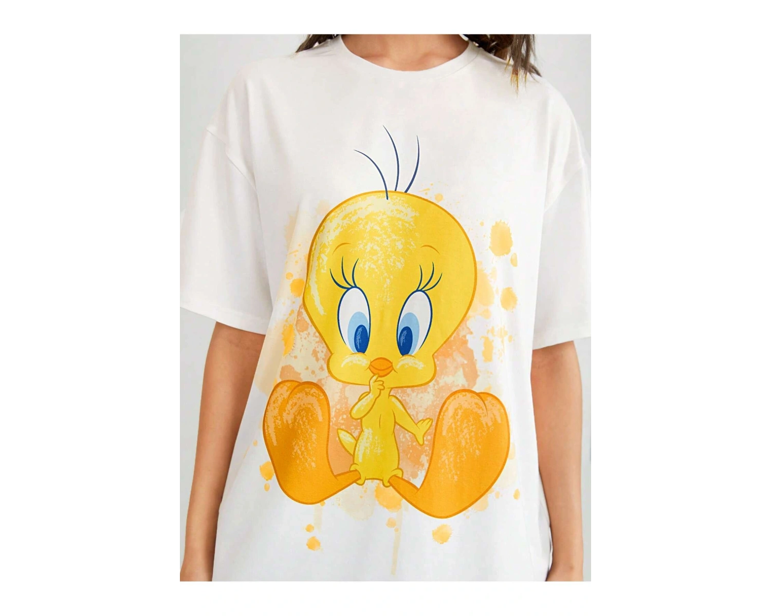 Karikatür ve Grafik tasarım Oversize T-shirt Cartoon/Letter serisi kod393