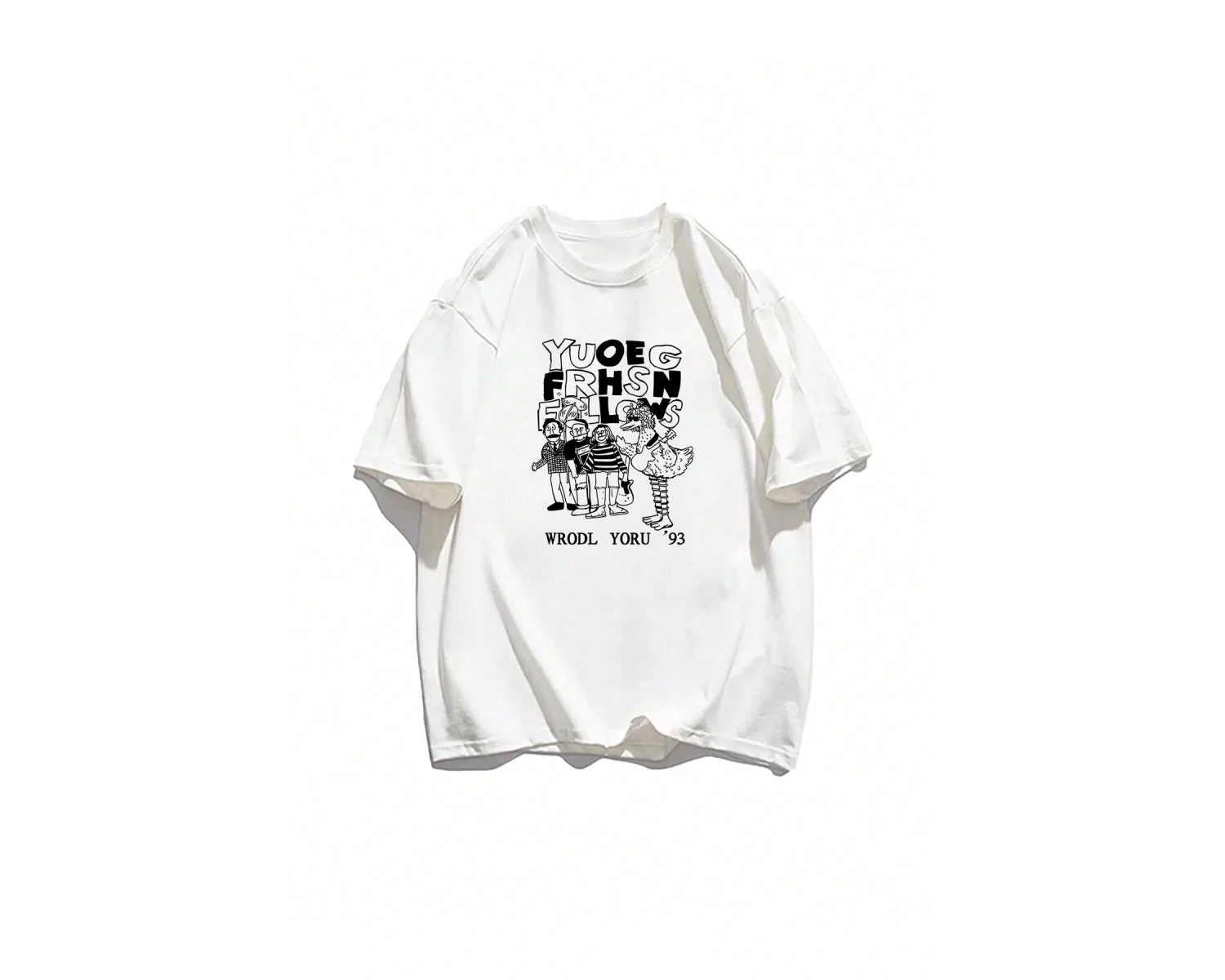 Karikatür ve Grafik tasarım Oversize T-shirt Cartoon/Letter serisi kod428