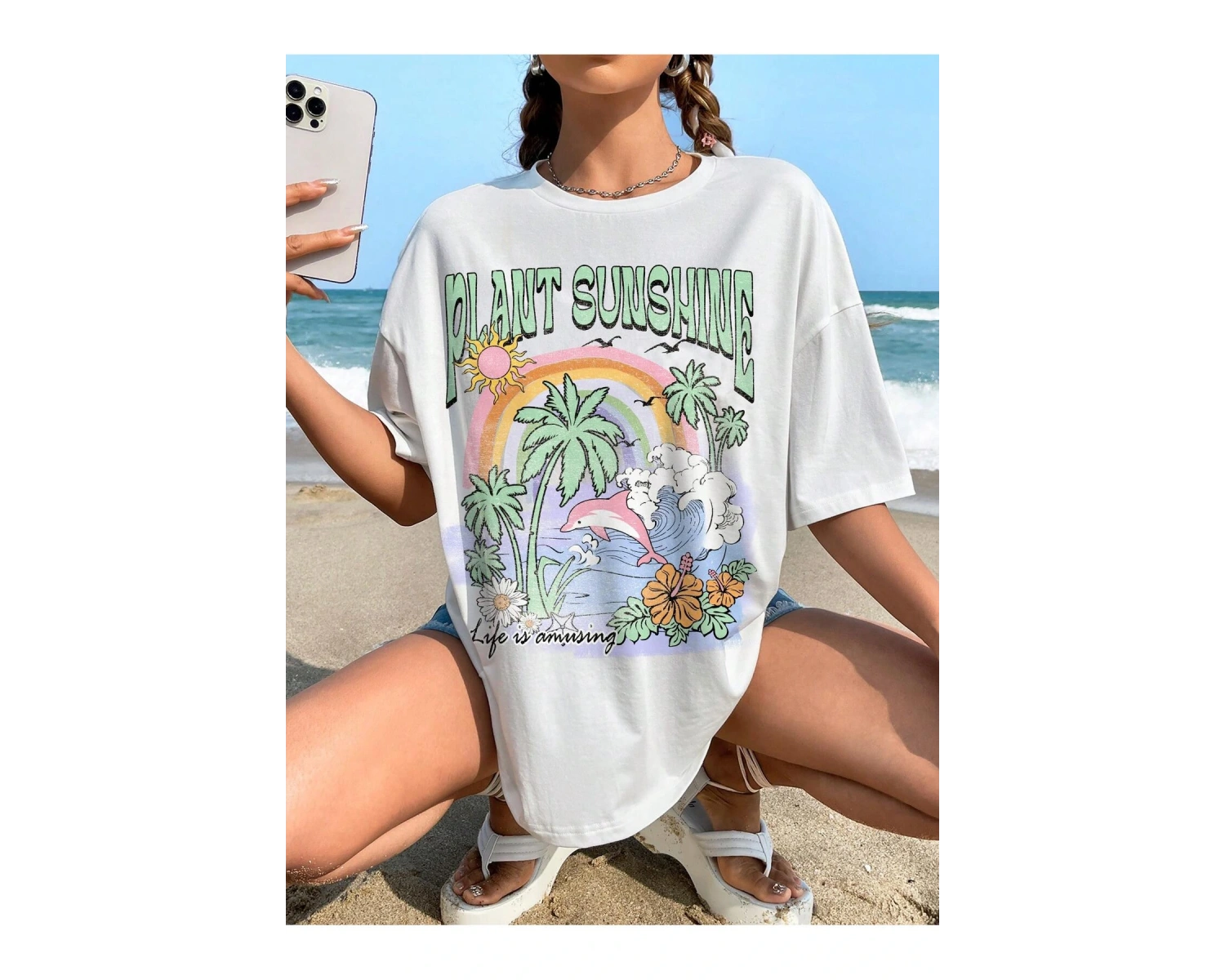 Karikatür ve Grafik tasarım Oversize T-shirt Cartoon/Letter serisi kod55