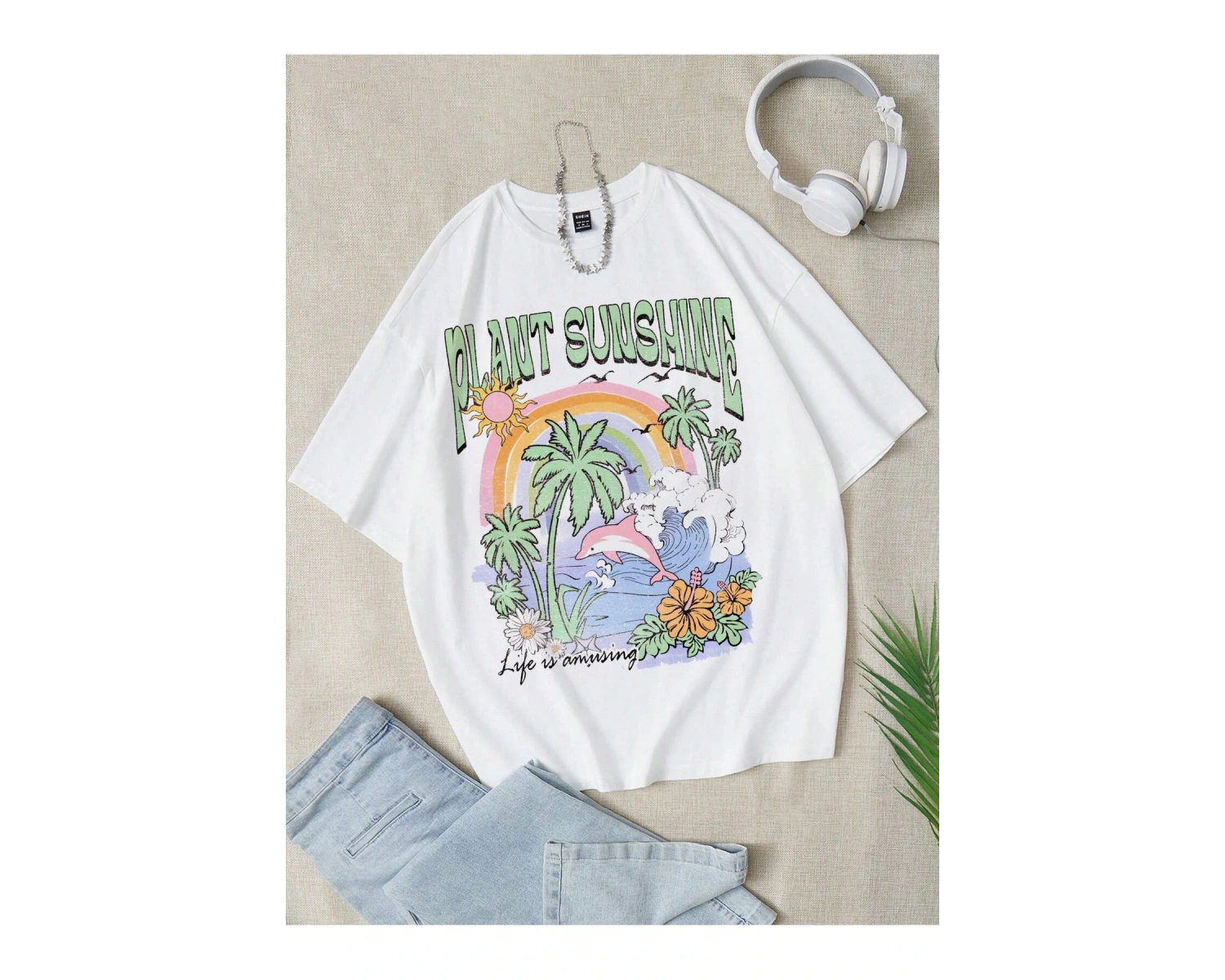 Karikatür ve Grafik tasarım Oversize T-shirt Cartoon/Letter serisi kod55