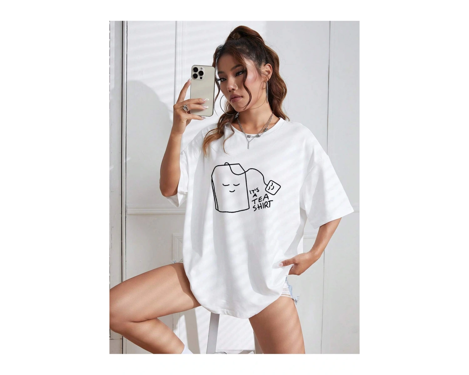 Karikatür ve Grafik tasarım Oversize T-shirt Cartoon/Letter serisi kod563