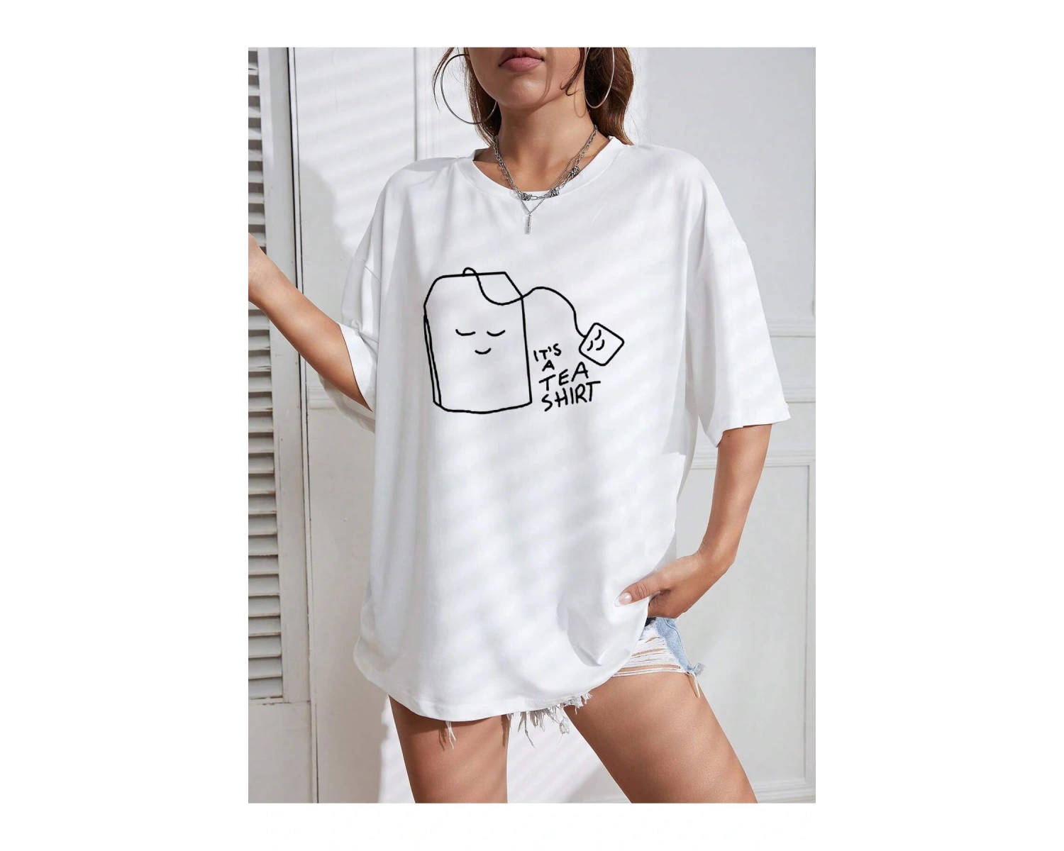 Karikatür ve Grafik tasarım Oversize T-shirt Cartoon/Letter serisi kod563