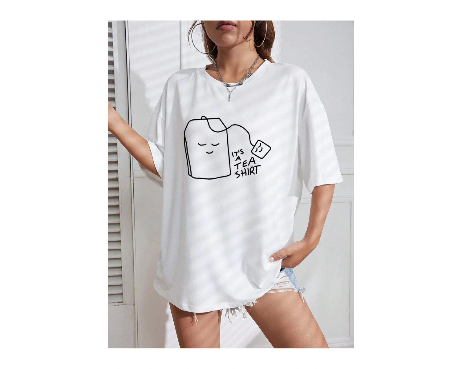 Karikatür ve Grafik tasarım Oversize T-shirt Cartoon/Letter serisi kod599