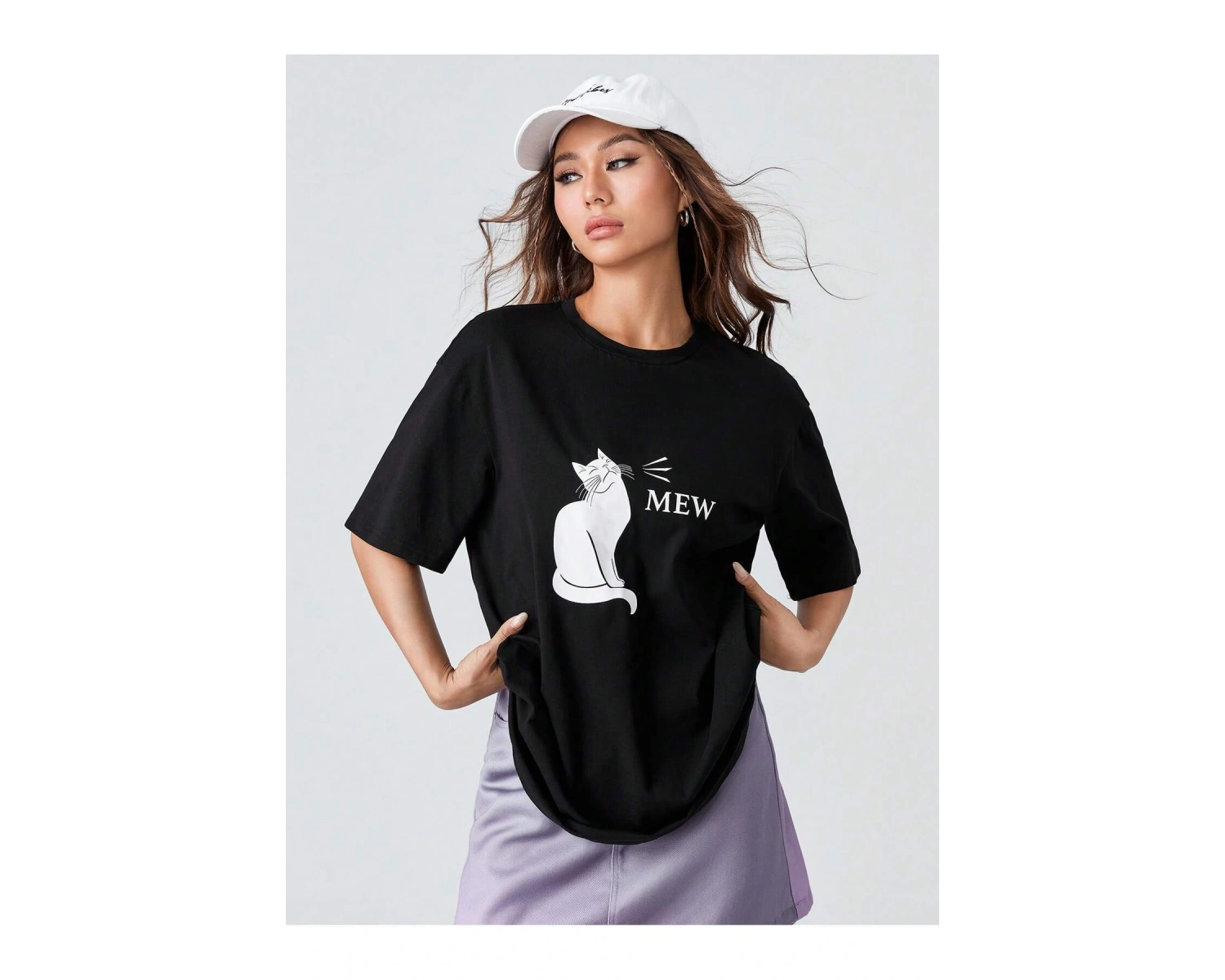 Karikatür ve Grafik tasarım Oversize T-shirt Cartoon/Letter serisi kod651