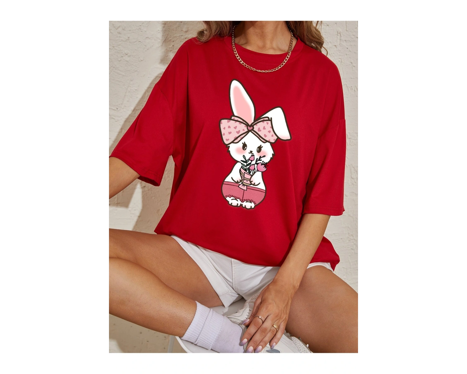 Karikatür ve Grafik tasarım Oversize T-shirt Cartoon/Letter serisi kod685